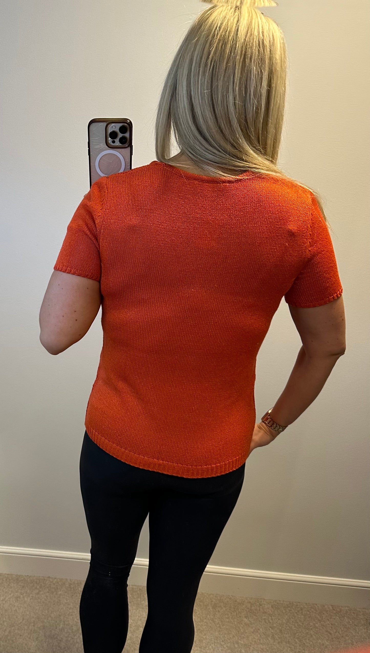 Peruna orange knit top size 14