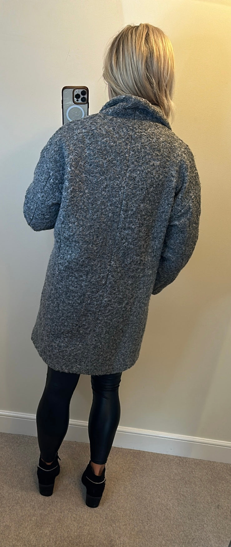 F&F grey coatigan oversized size 8