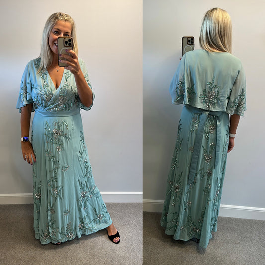 Joanna Hope Mint green sequin dress size 12