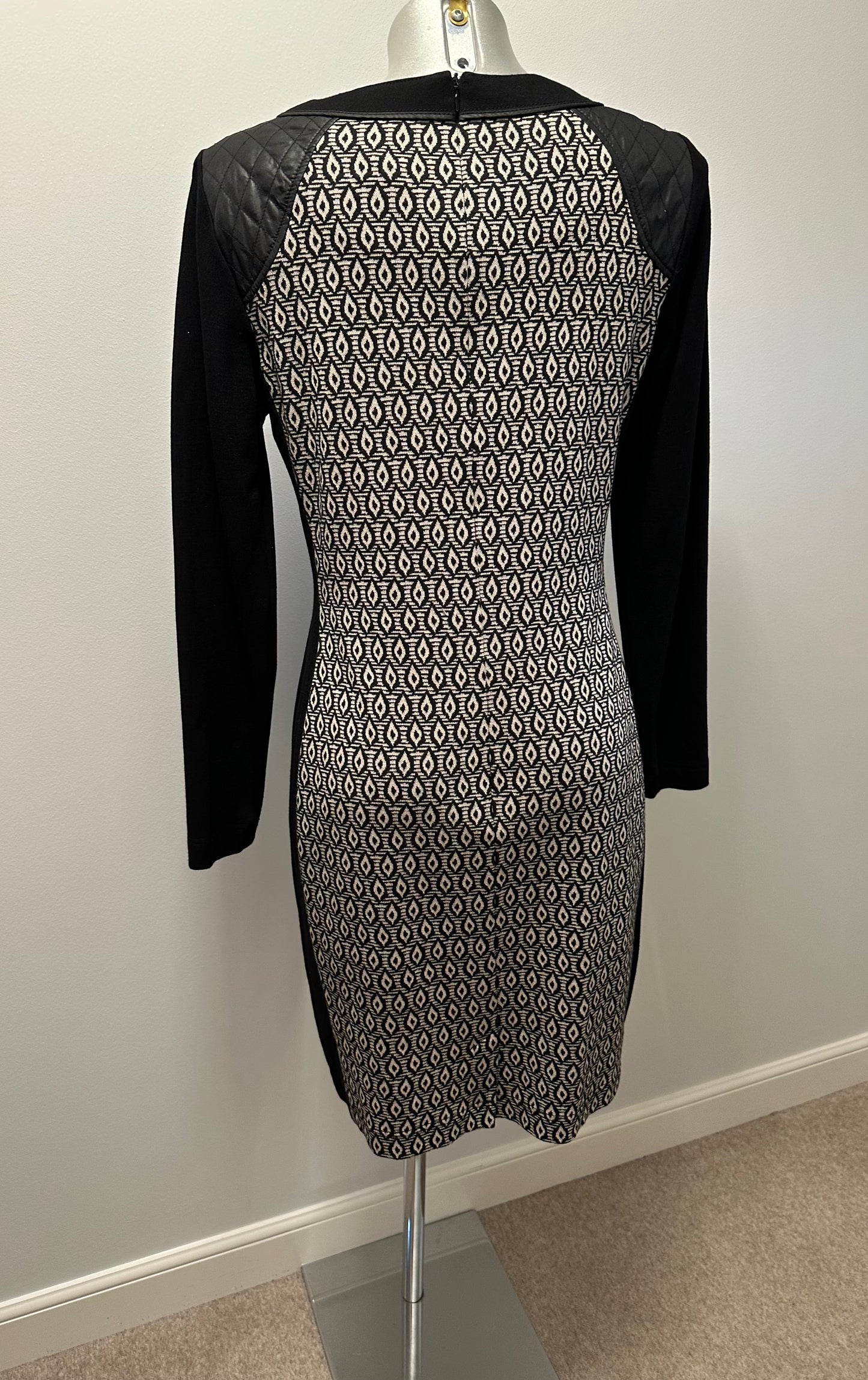 Taifun black / beige print dress size 12