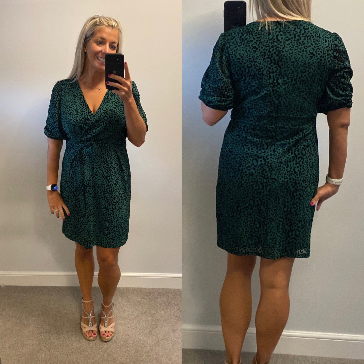 Lenki green print dress size 14 brand new with tags