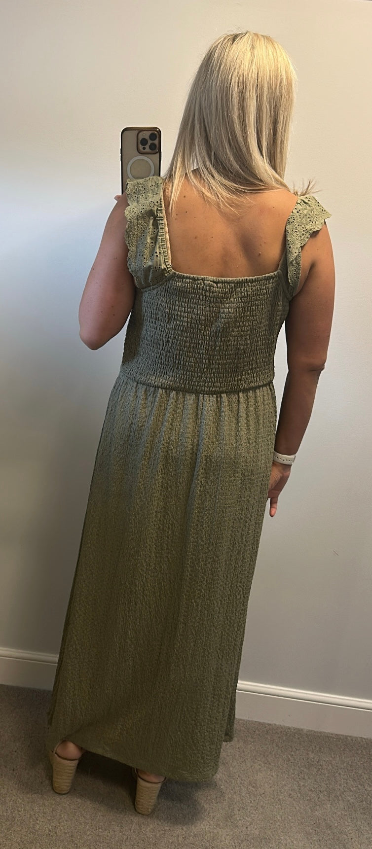 M&S collection khaki green dress size 14