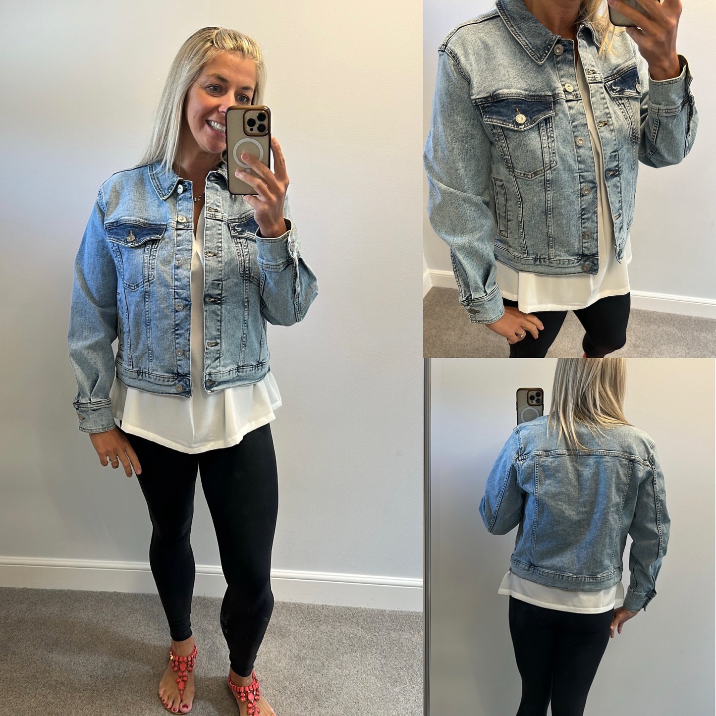 French connection denim jacket size 12