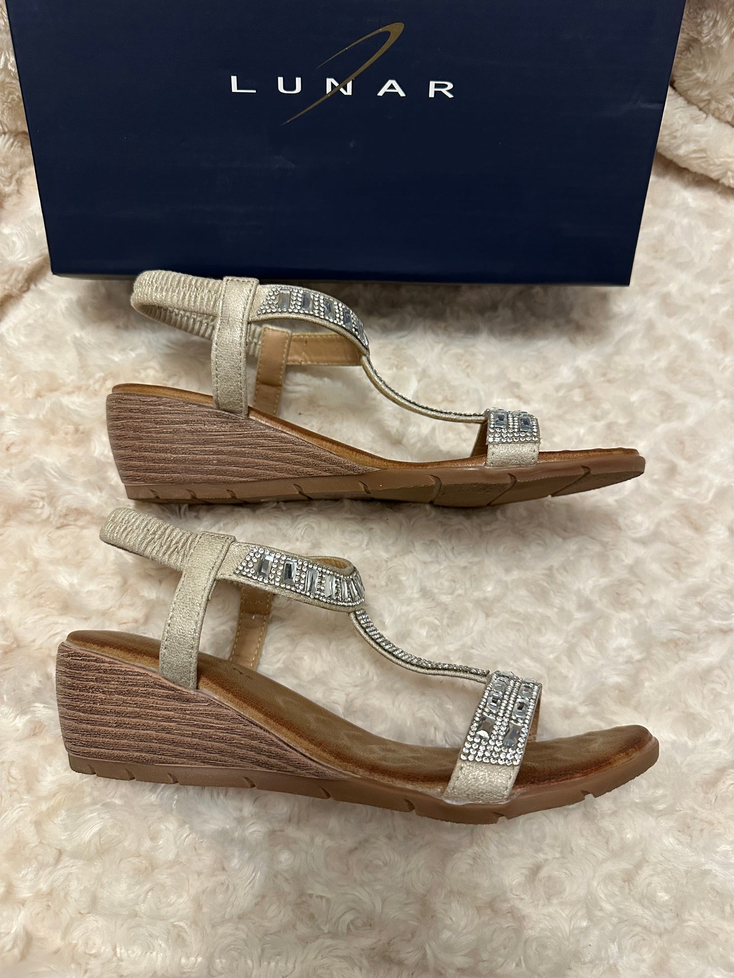 Lunar silver rhinestone embellished sandals size UK 6 brand new