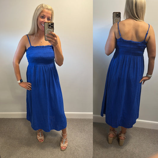 F&F blue summer dress size L fitting upto size 16