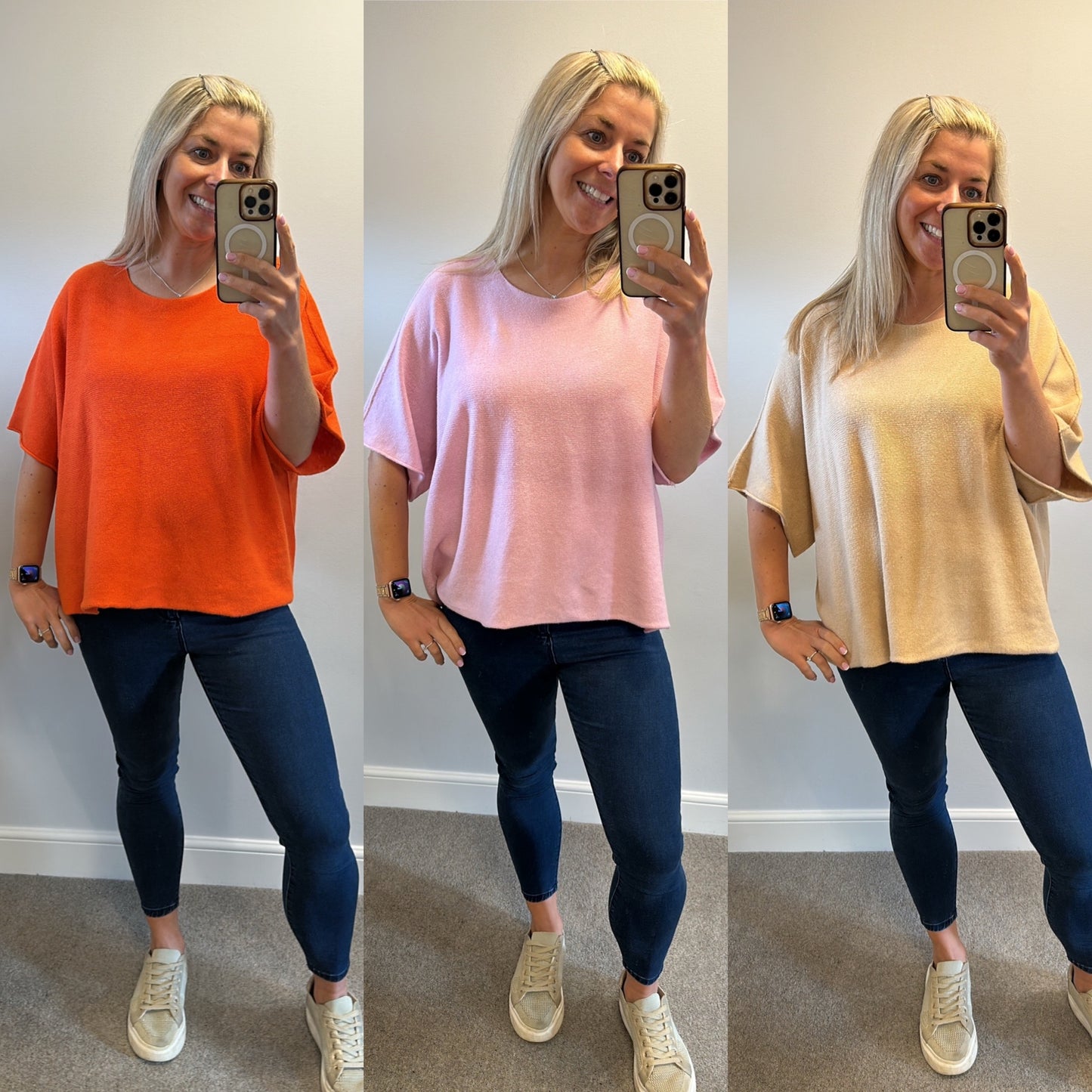 Made in Italy jumper one size fitting upto size 20+ jumper available in orange, beige and baby pink brand new with tags