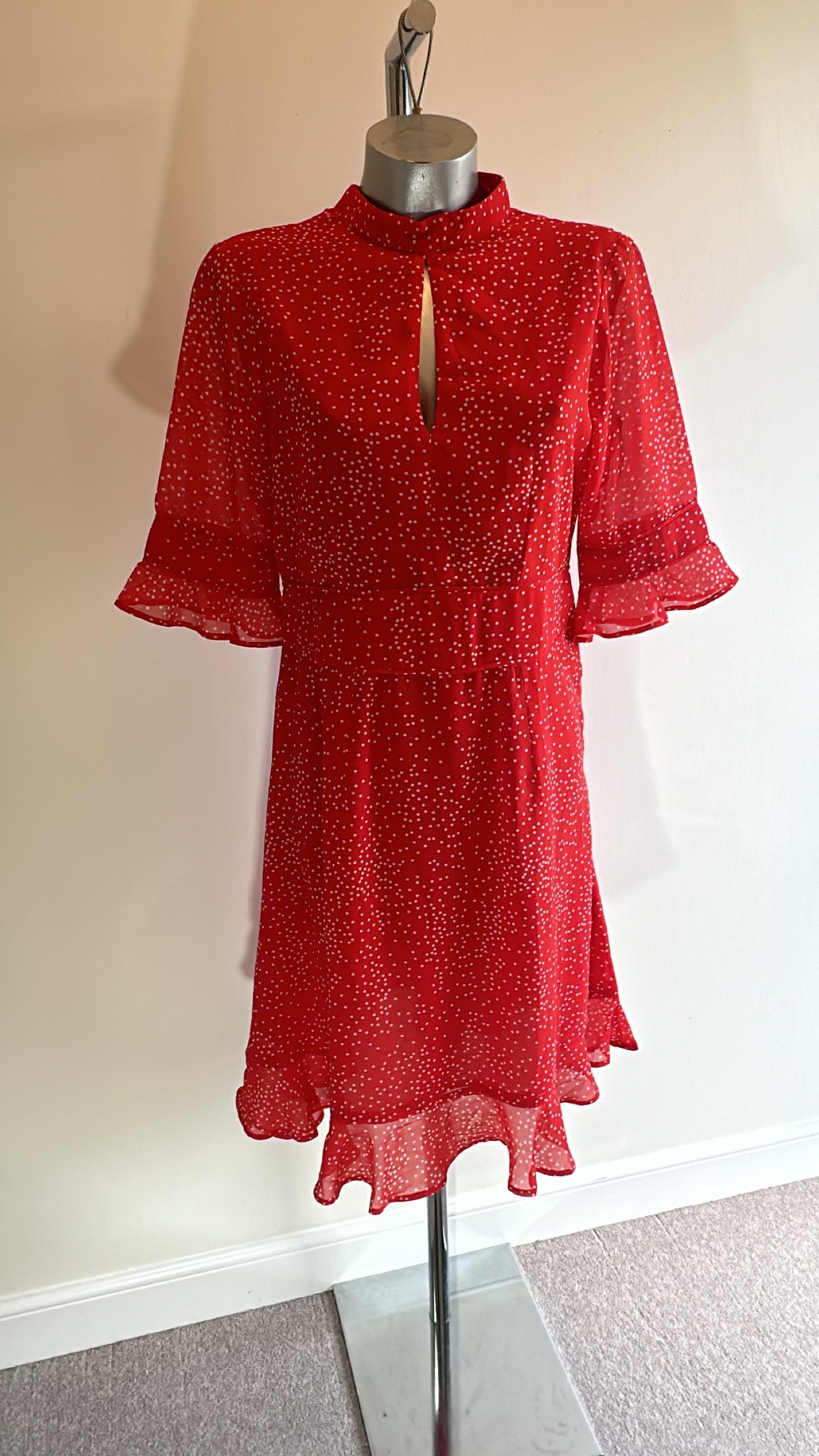 Sosander red / white polka dot dress size 12