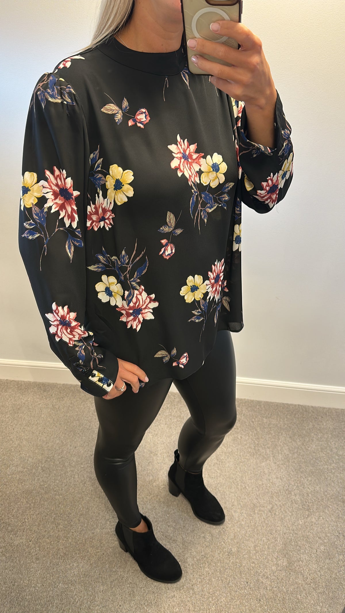 Simply be Black floral blouse size 20