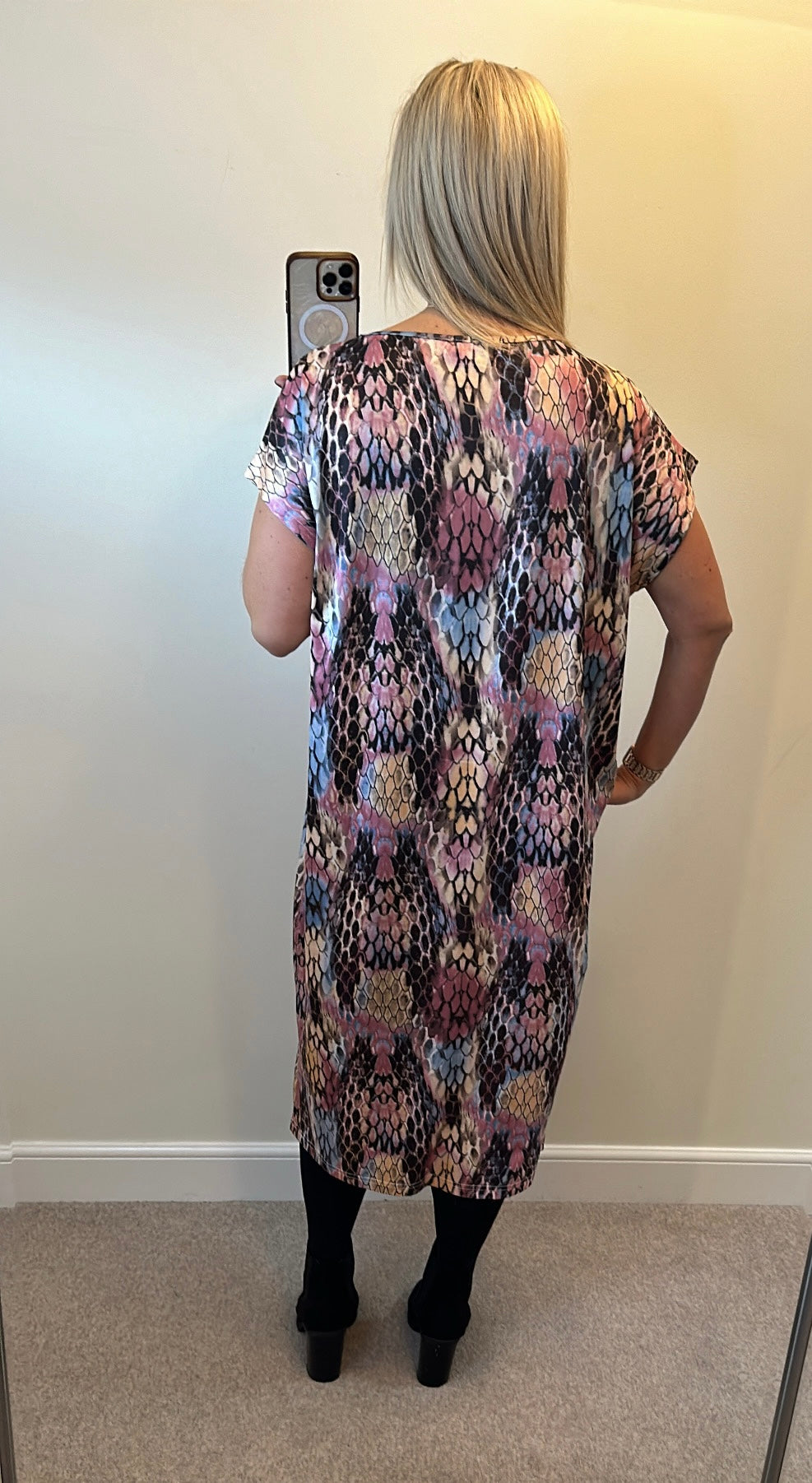 Frank Usher snakeskin print dress size S/M oversized would fit upto size 16