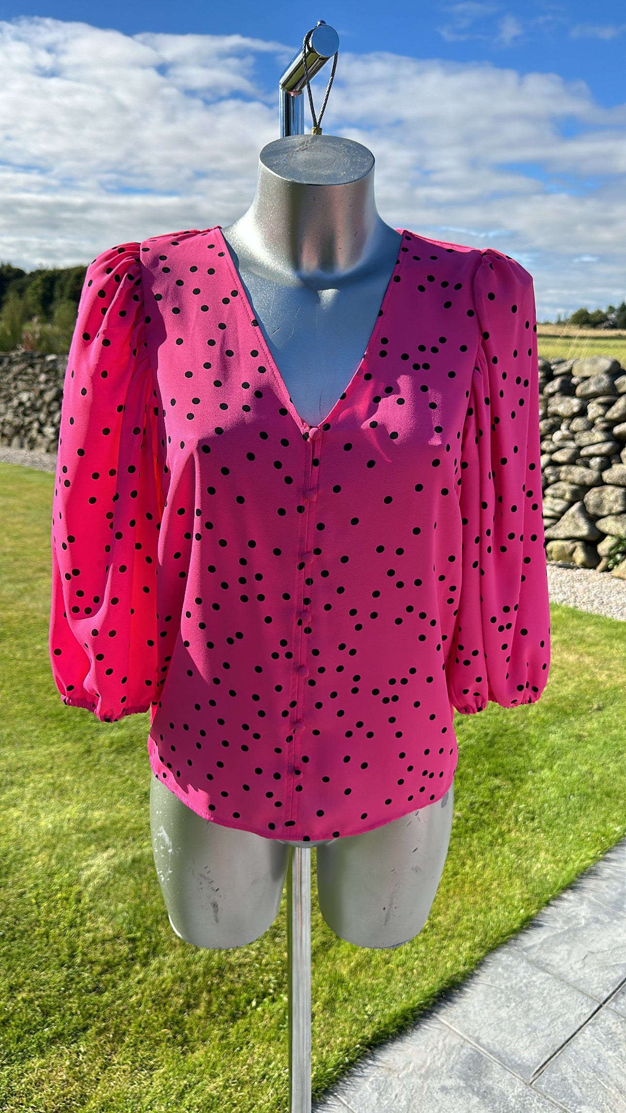 M&S collection pink polka dot top size 8