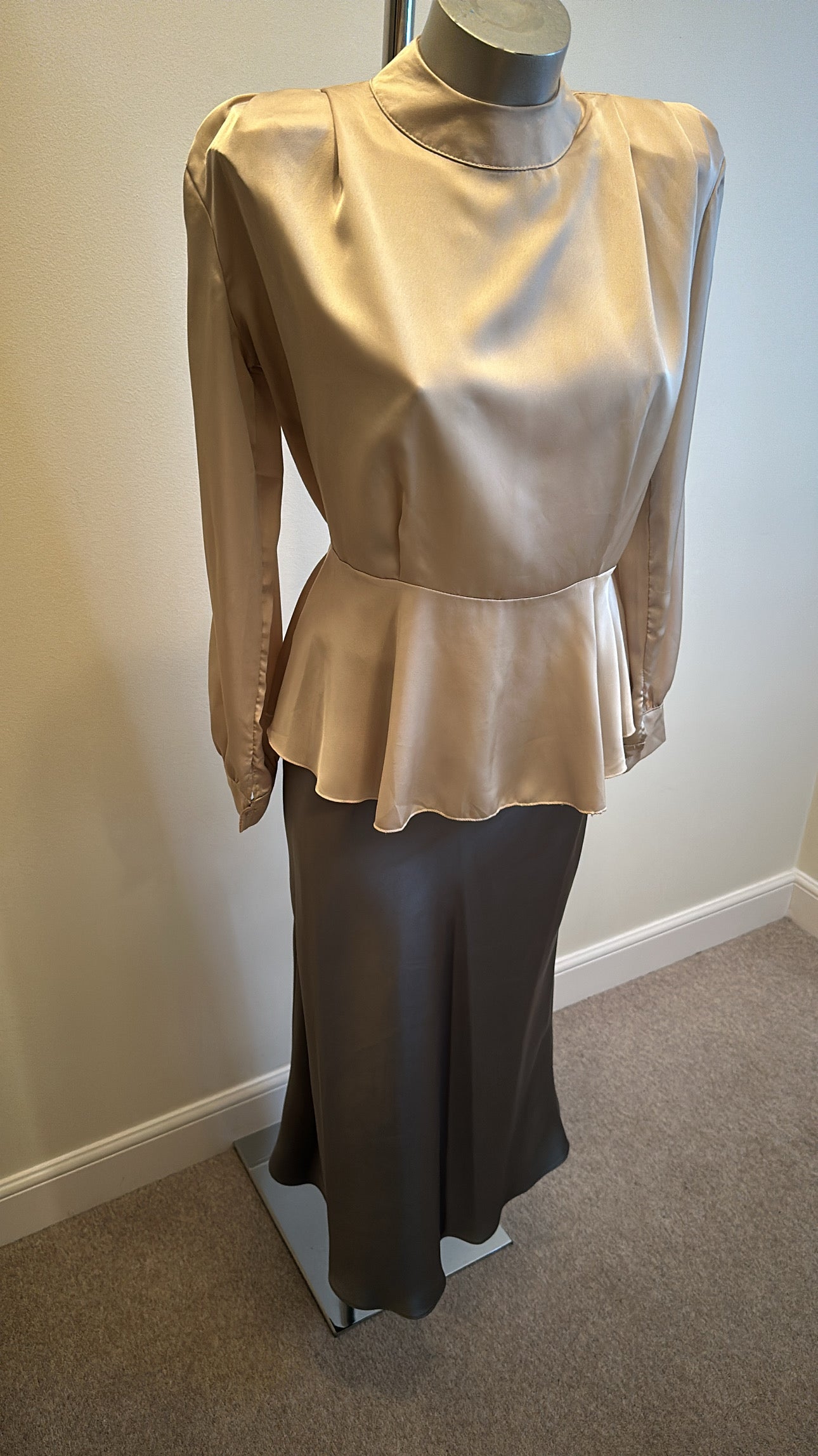 New collection champagne peplum top size 10-12