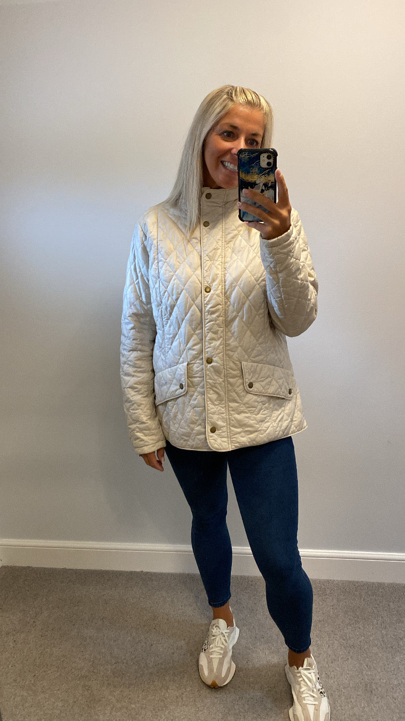 Barbour cream quilted jacket size 20