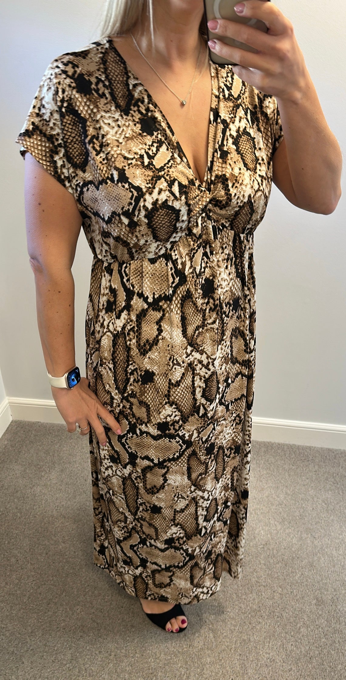 Splendour snakeskin print maxi dress one size fitting upto size 16