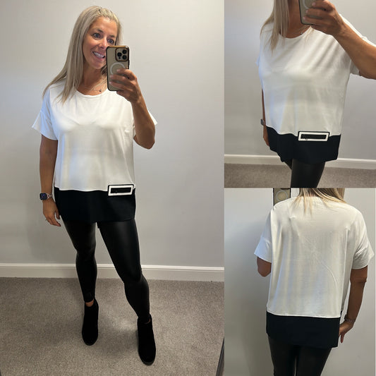 NAYA white and black top size 2 would fit upto size 16