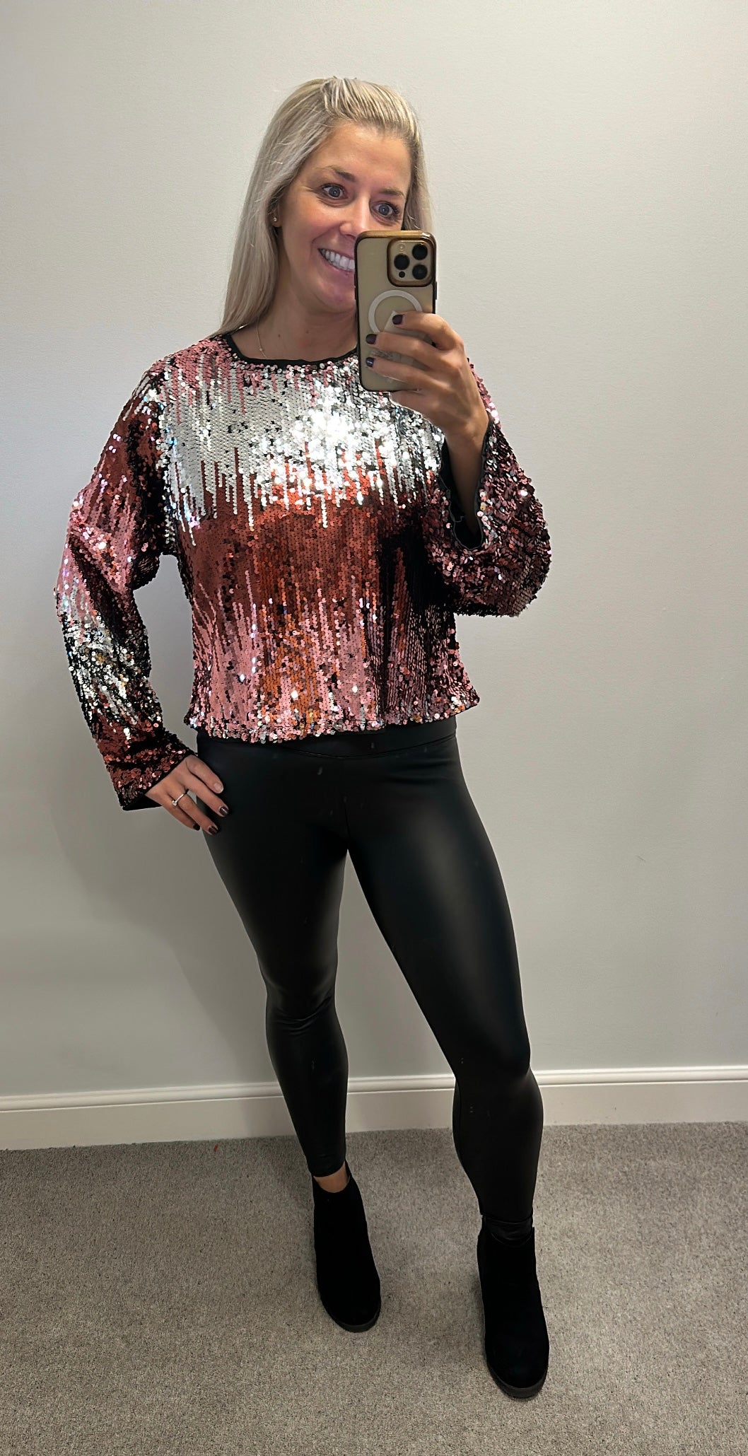 George rose gold and silver sequin top size 18 brand new with tags