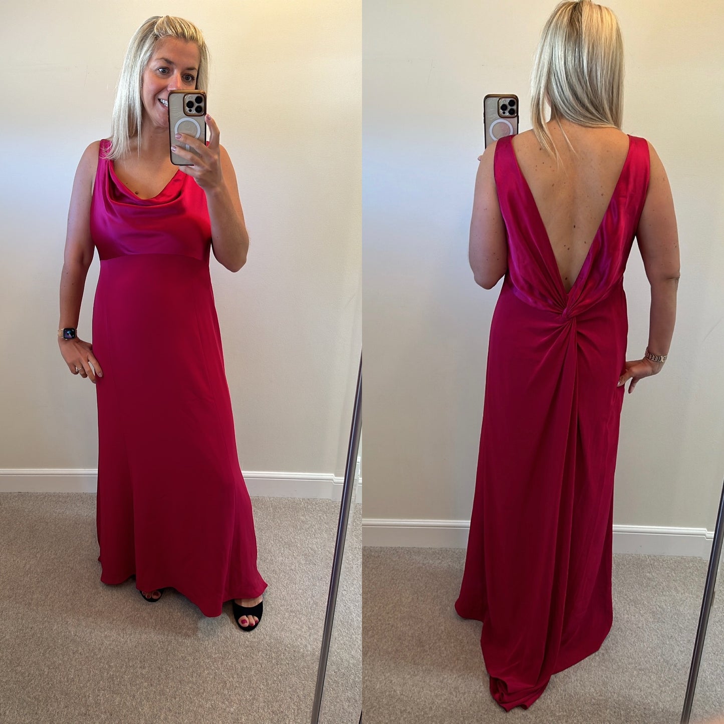 Pearce Fionda deep pink / burgundy evening dress size 16