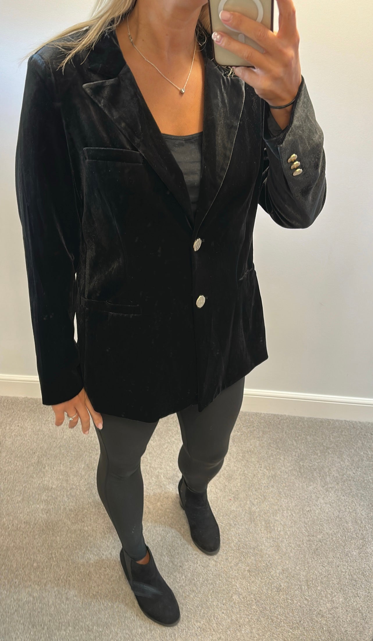 Monsoon black velvet blazer size 14
