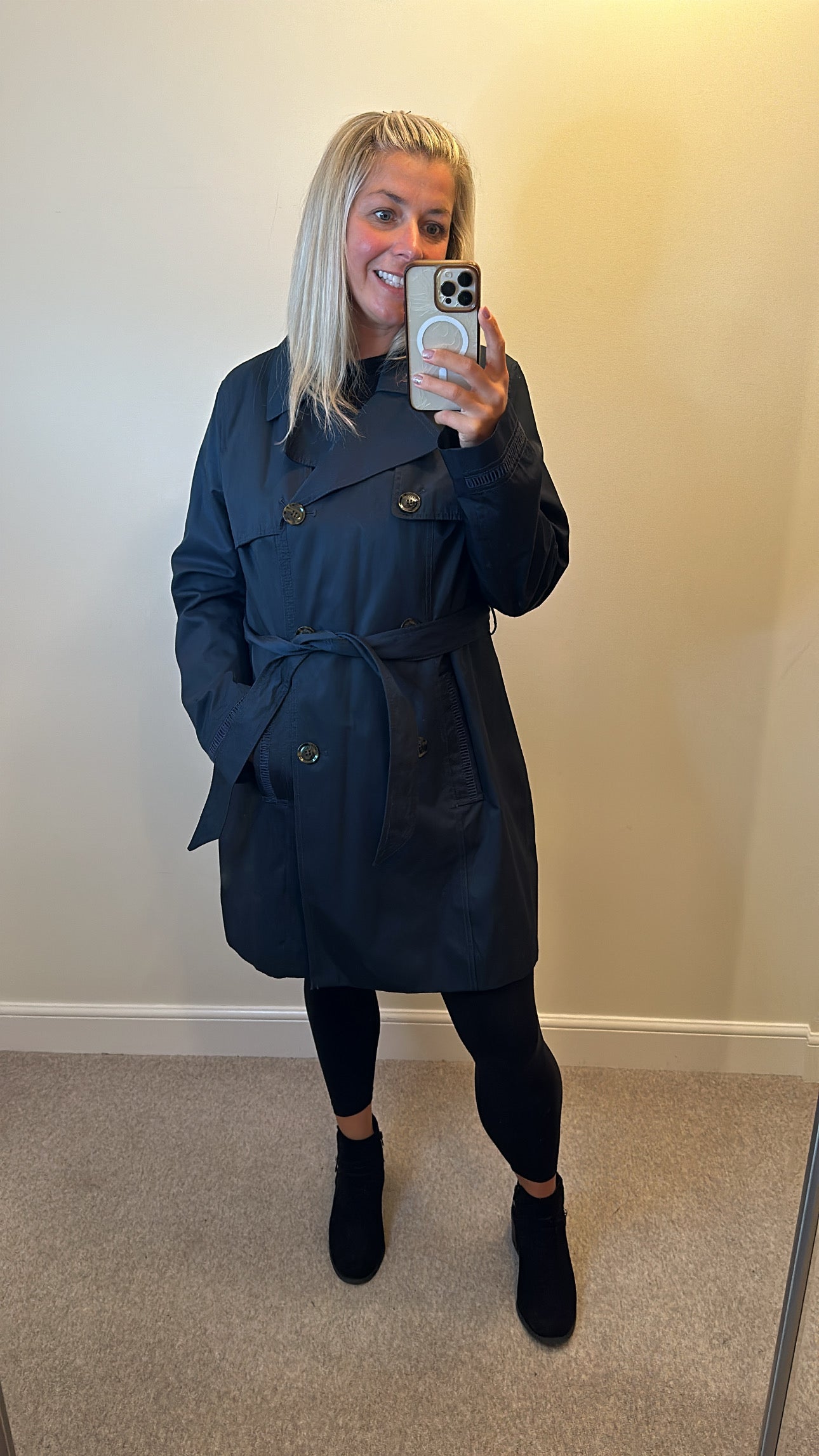 Laundry by Design navy trench coat size 14