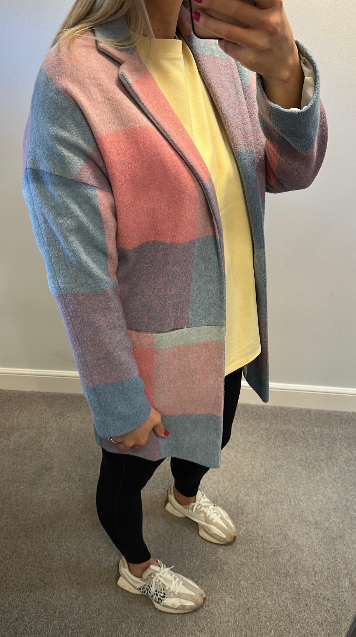 Pastel colour patchwork jacket oversized size 10