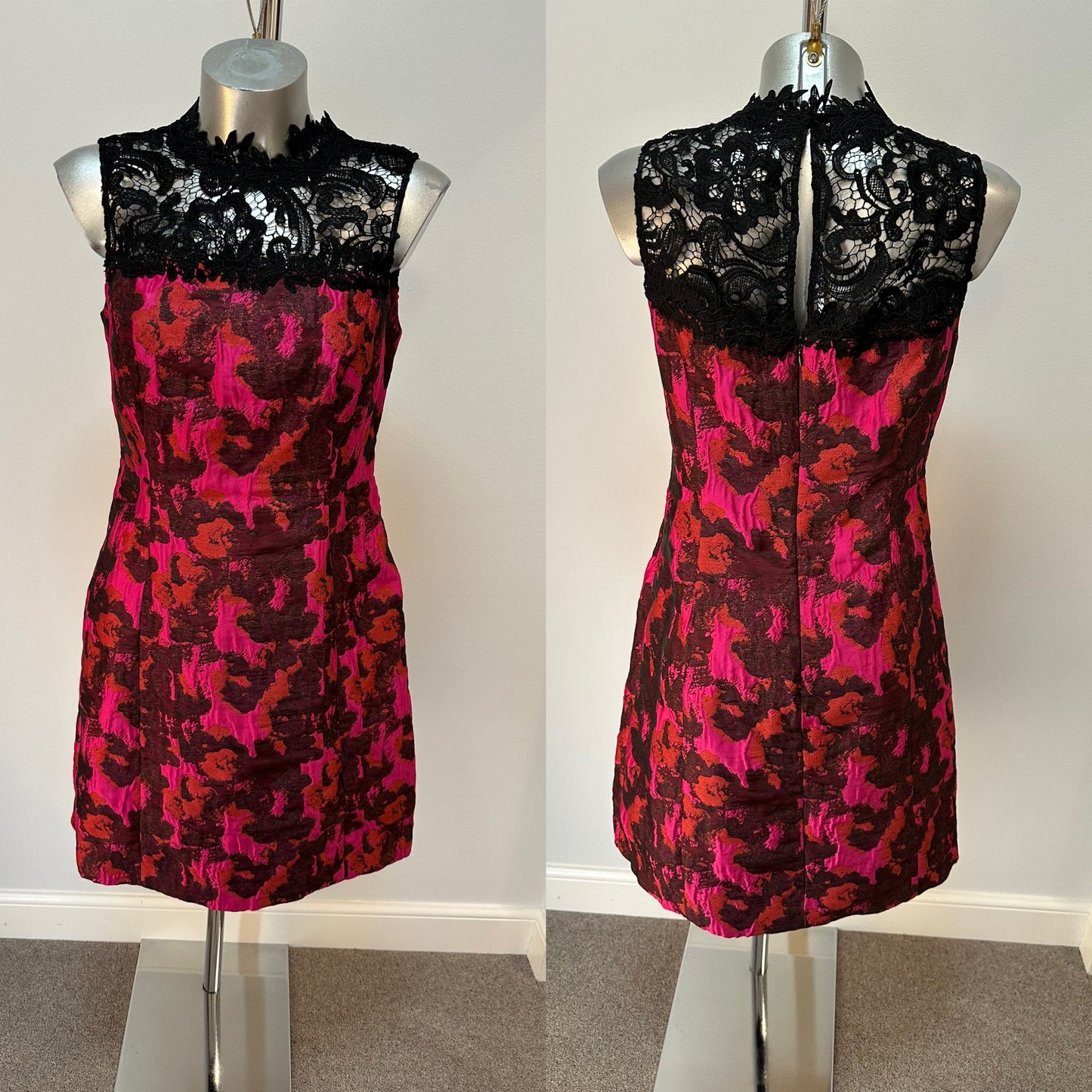 Monsoon pink and orange print dress size 12