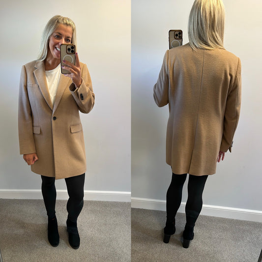 Hobbs tan wool coat size 16