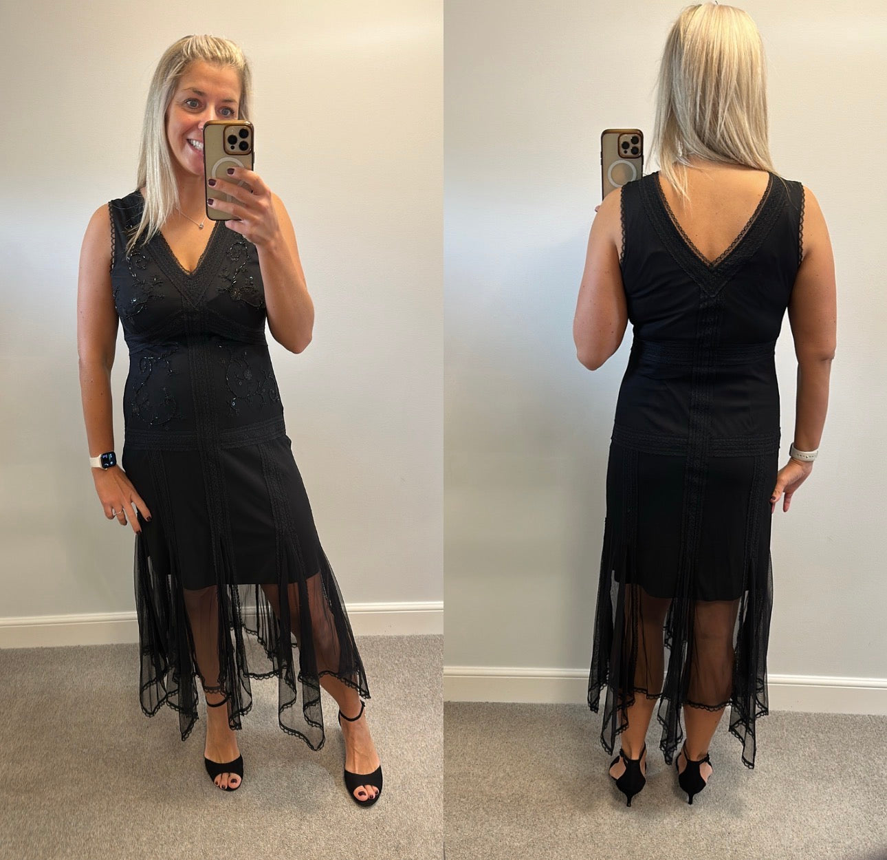 Principles black beaded dress size 12