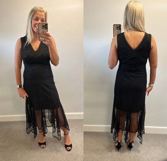 Principles black beaded dress size 12