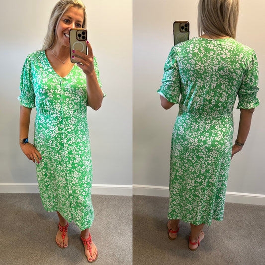 French connection green print dress size 12 brand new with tags