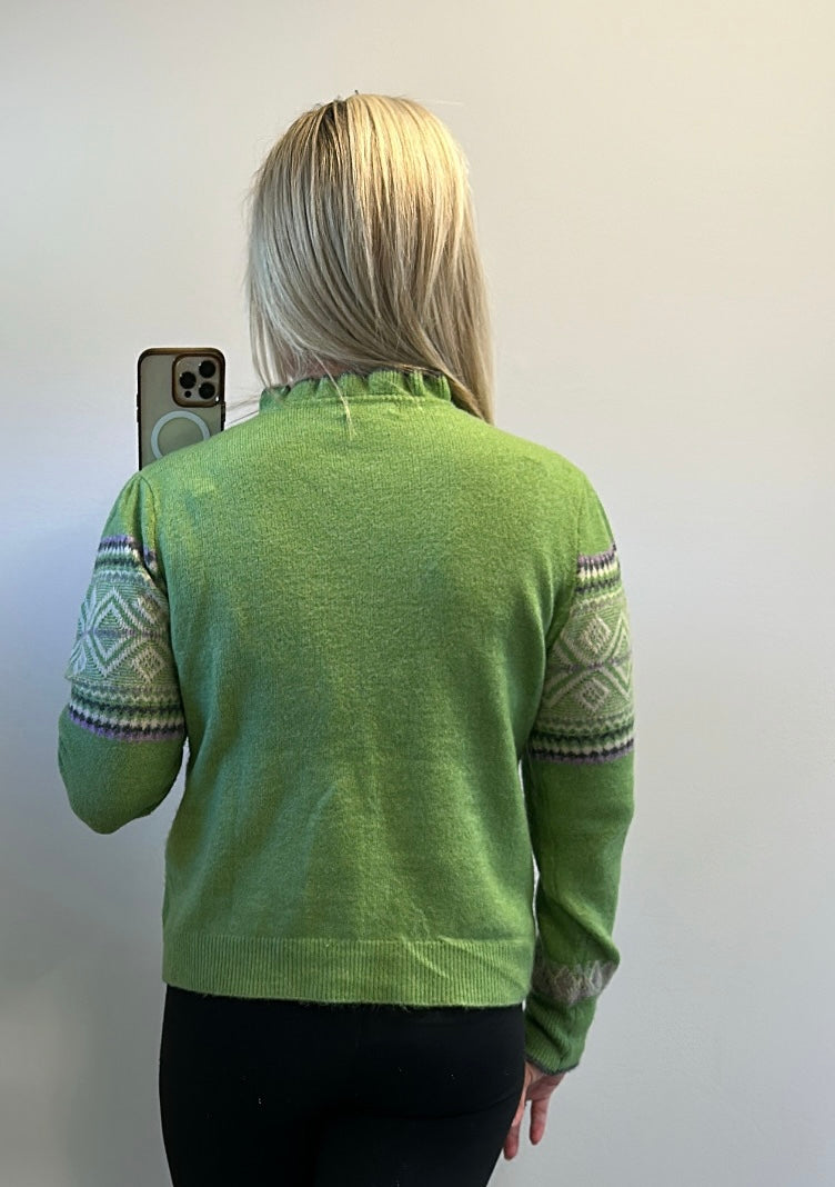 Monsoon green knit jumper size M would fit upto size 14