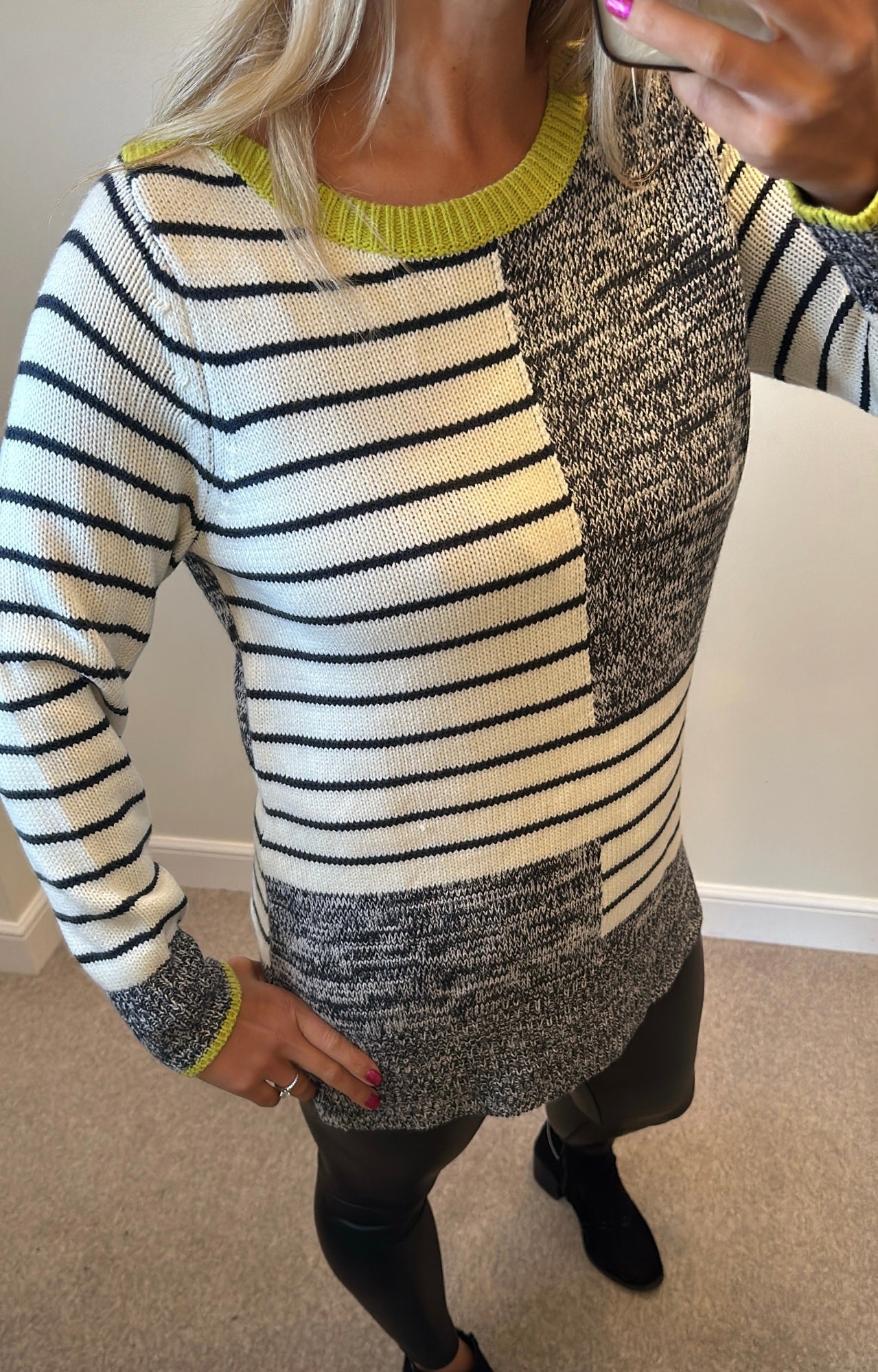 Peruna navy stripe knit jumper size 16