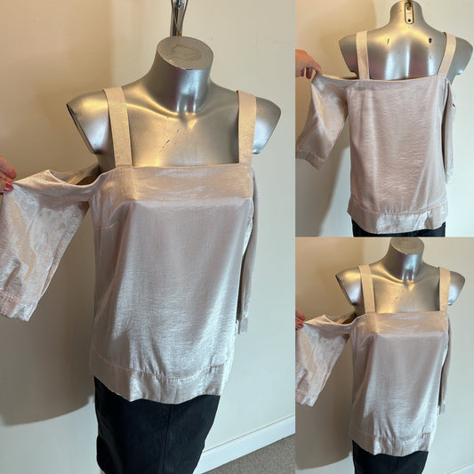 Next champagne gold cold shoulder top size 10