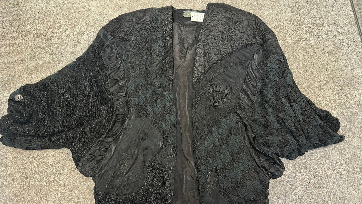 Anne Balon black and green vintage jacket with shoulder pads would fit upto size 16