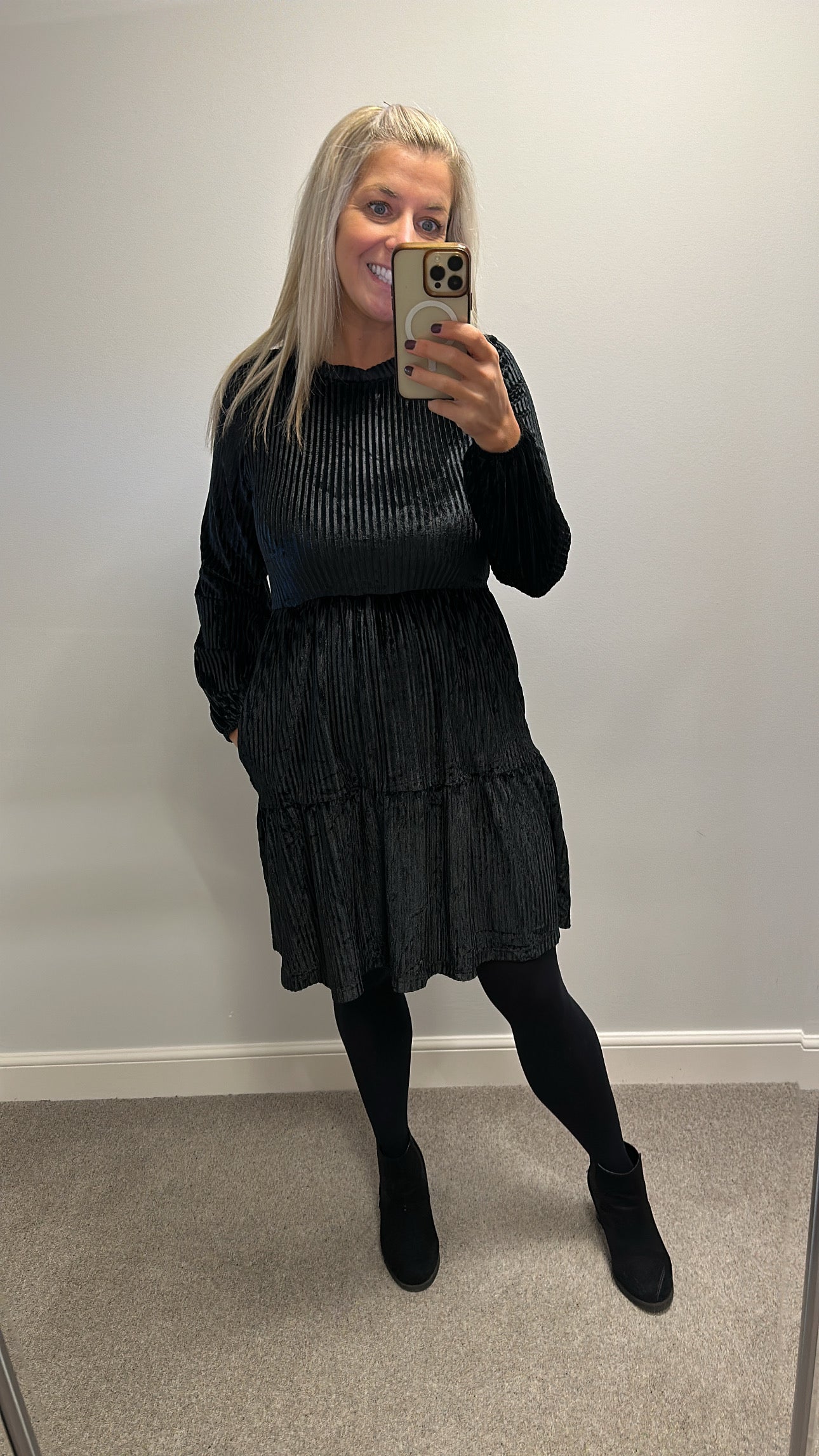 Zeagoo black velvet dress size M would fit upto size 12