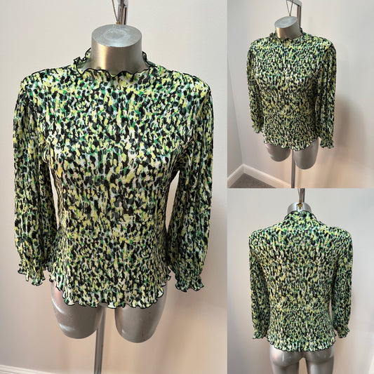 Oliver Bonas yellow and green print top size 10