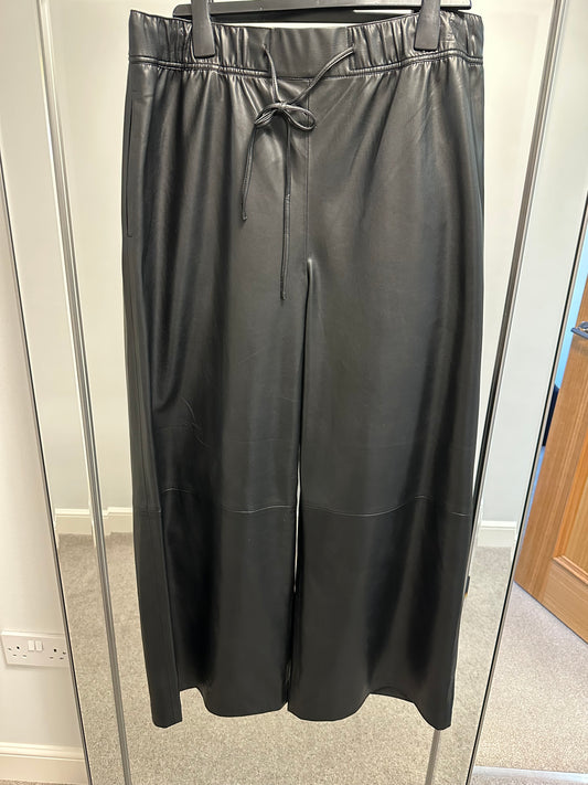H&M wide leg leatherette style trousers brand new with tags size L would fit upto size 18