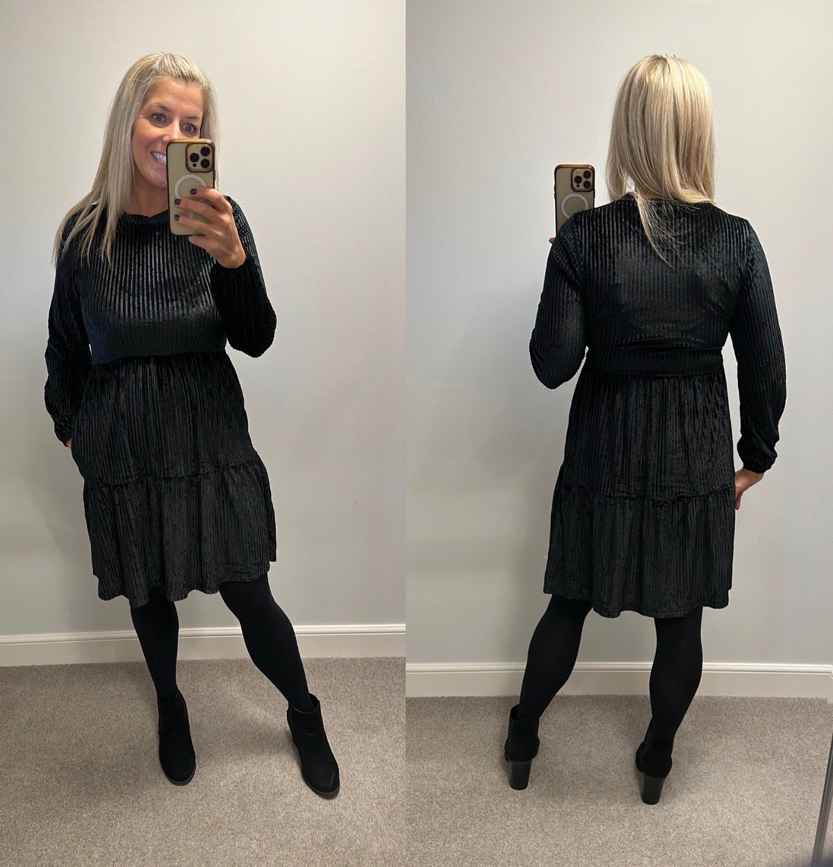 Zeagoo black velvet dress size M would fit upto size 12