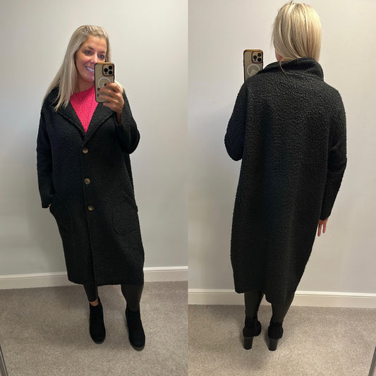 Z.L black coatigan one size fitting upto size 20 brand new without tags