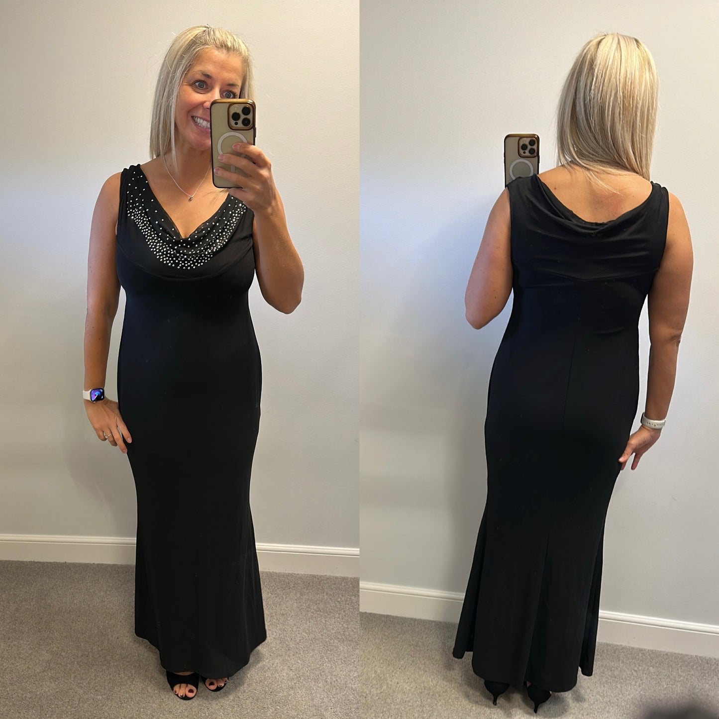 Body flirt black silver studded dress size 12-14