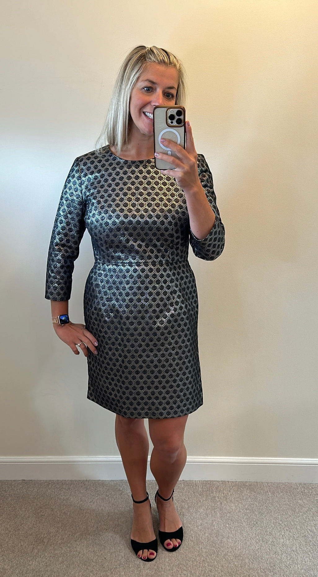 Autograph silver / black metallic dress size 14