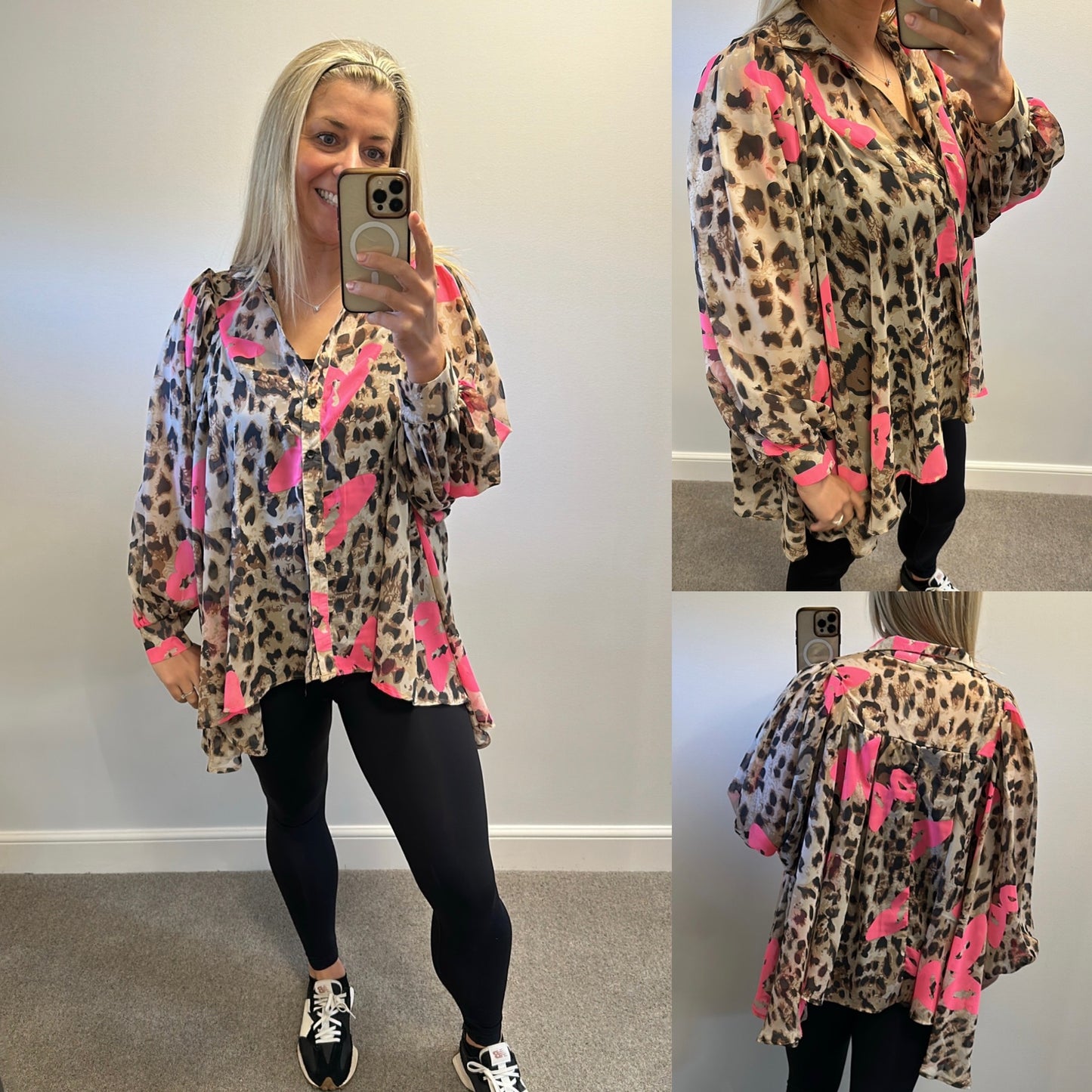 Malissa J animal print blouse one size fitting upto size 20