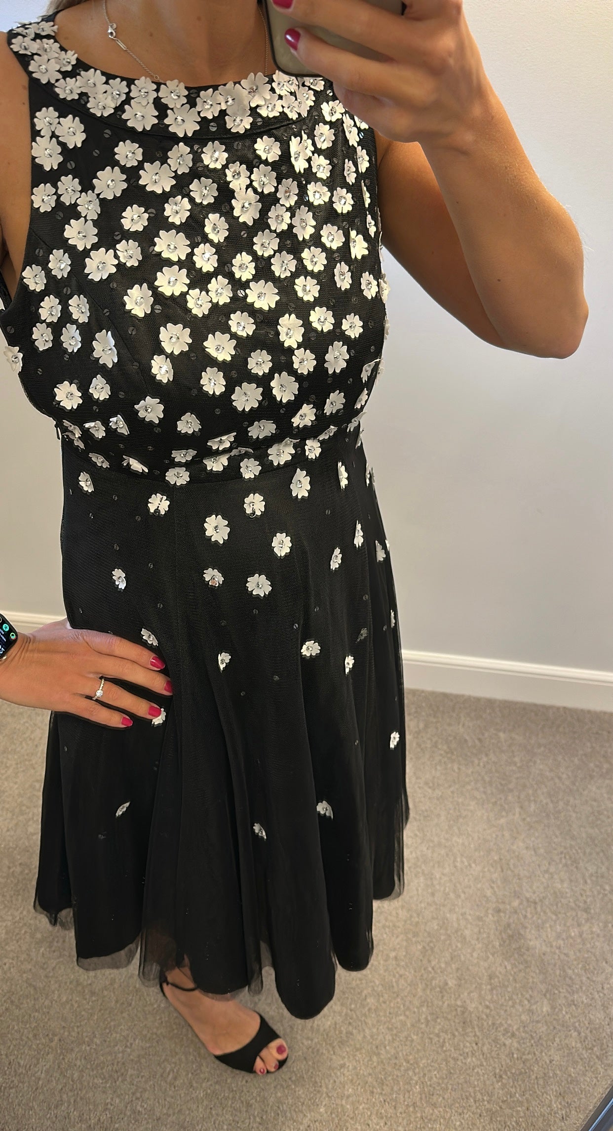 “No 1 Jenny Parkman” Black 3d floral dress size 12