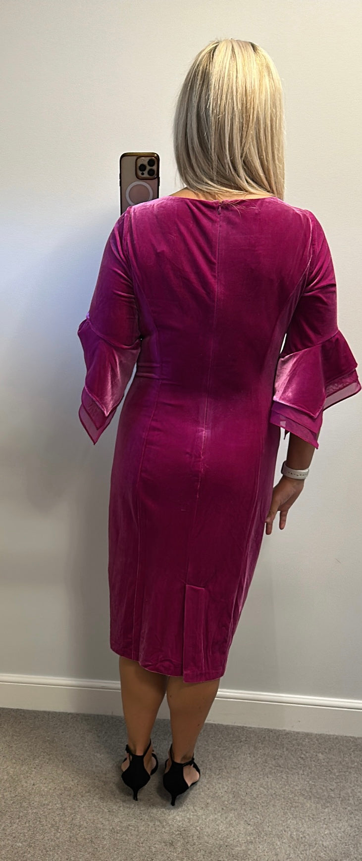 Adrianna Papell purple velvet dress size 14