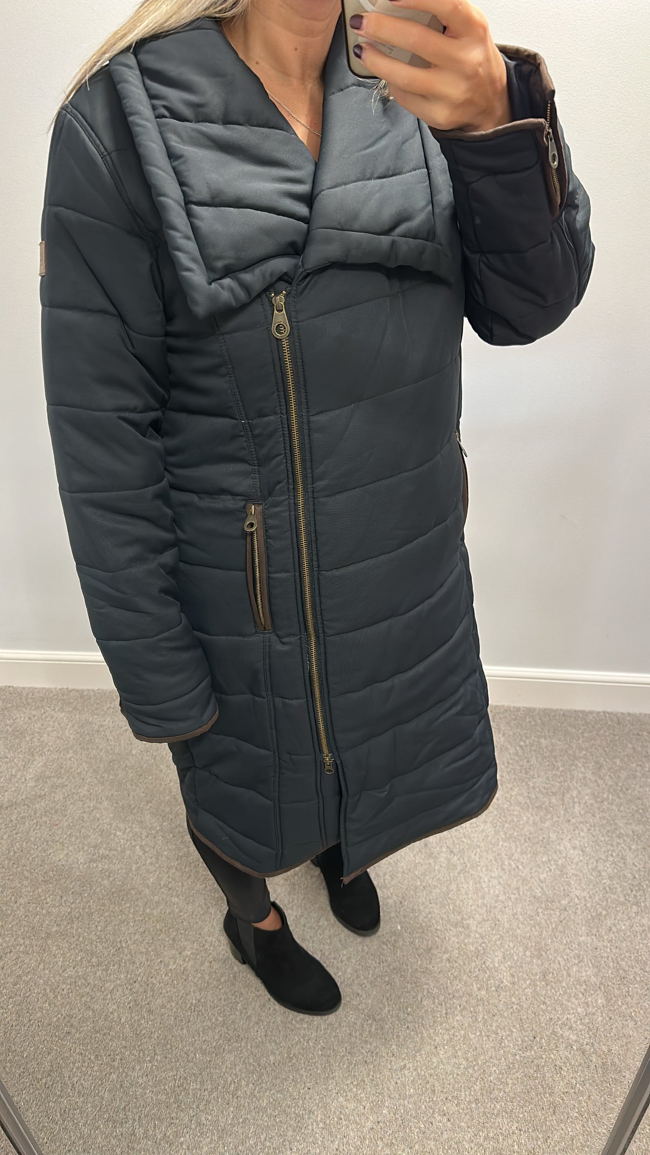 Jack Murphy navy quilted jacket size 16 RRP £250