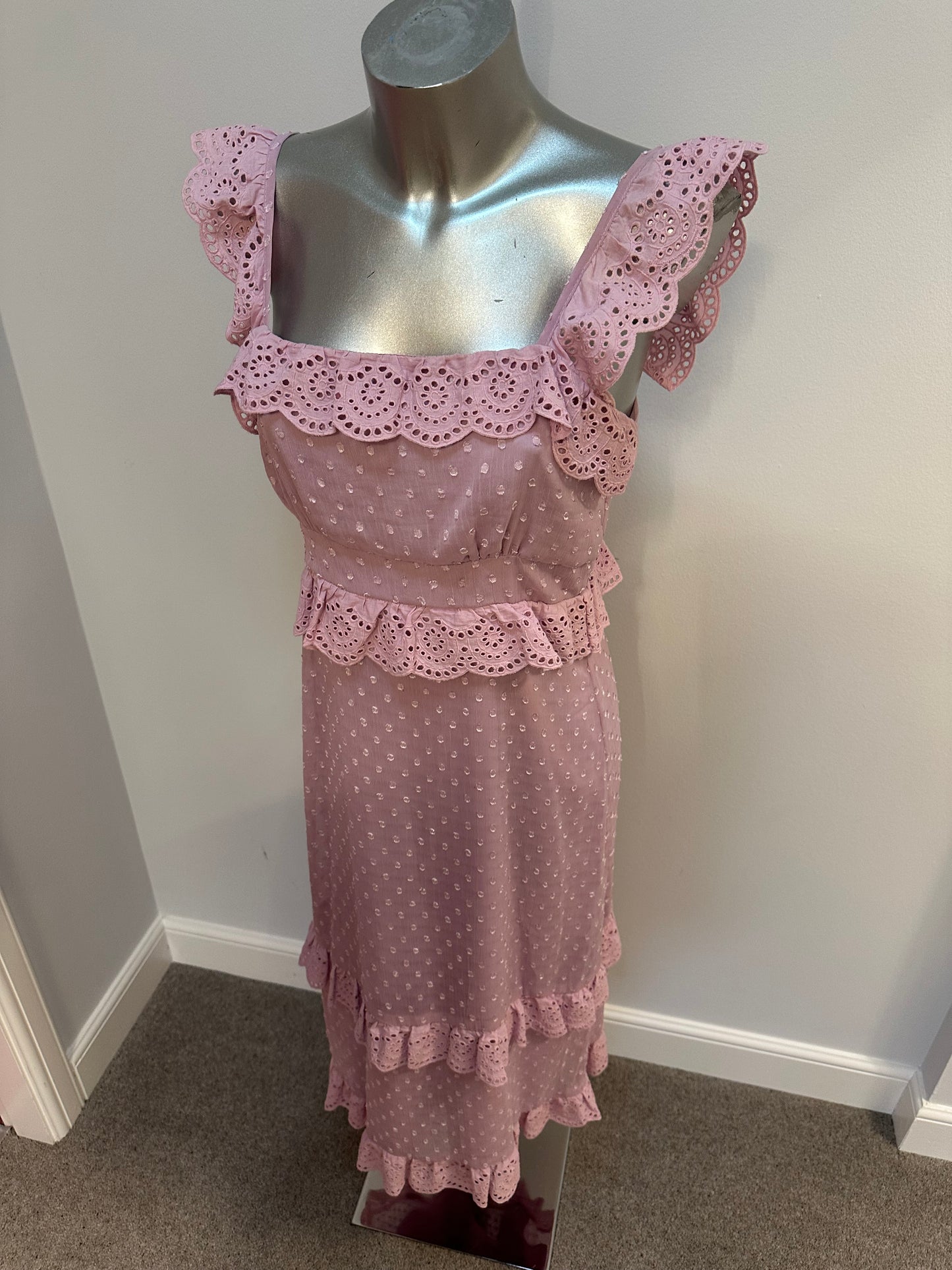 Hope & ivy light pink midi dress size 10