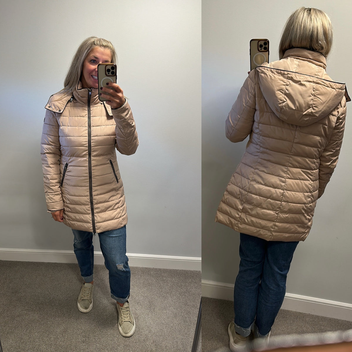 Armani jeans rose gold / beige jacket size 12