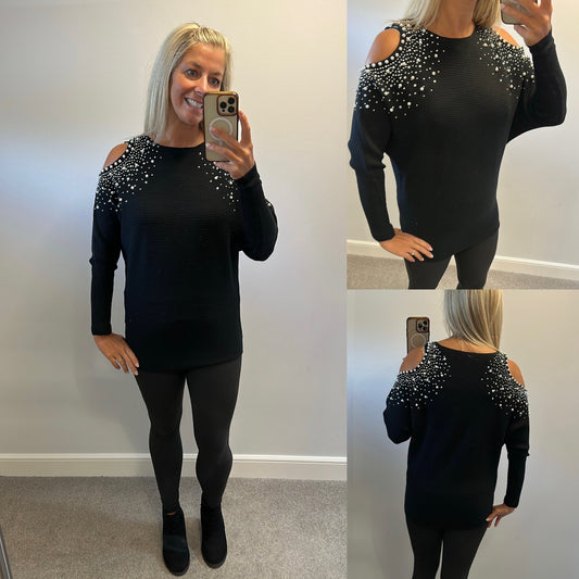 MC lorene Black pearl jumper brand new without tags would fit upto size 16