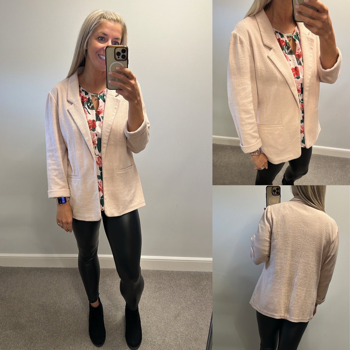 New look rose pink blazer size 14