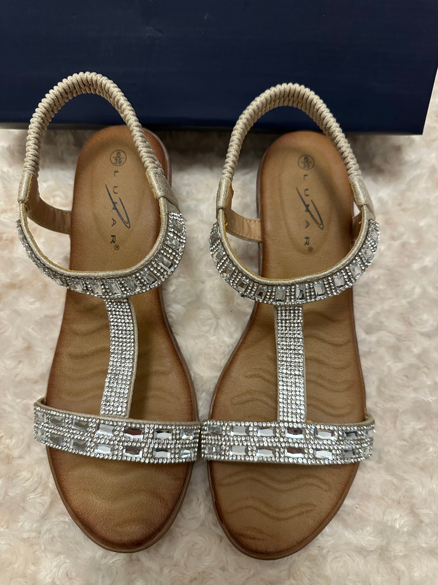 Lunar silver rhinestone embellished sandals size UK 6 brand new