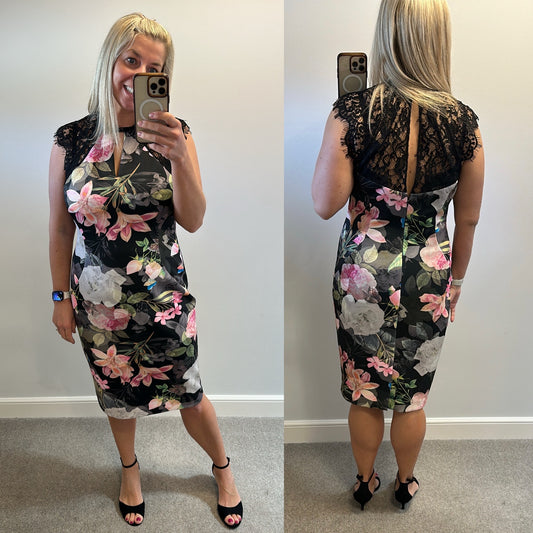 Next black floral dress brand new with tags size 16