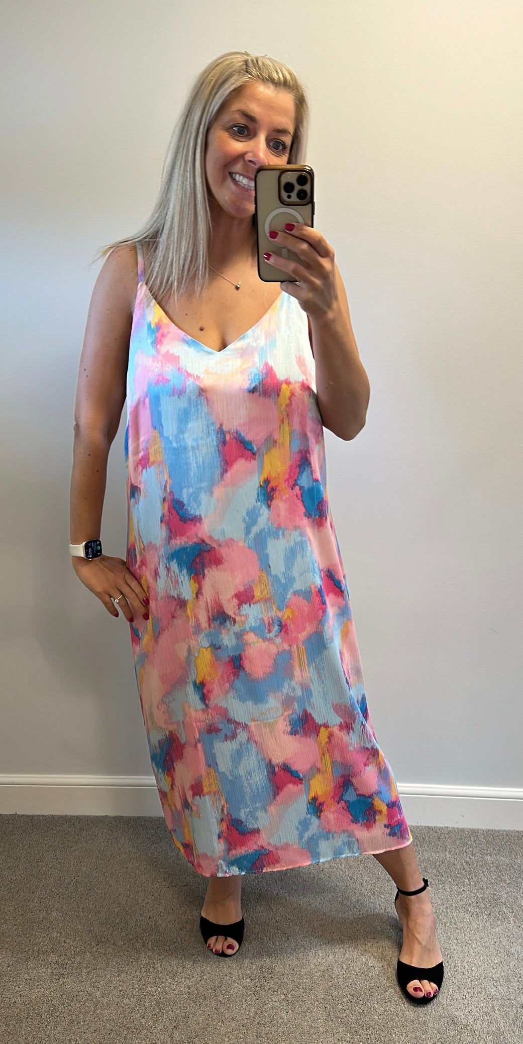 JD Williams pastel strappy dress size 16